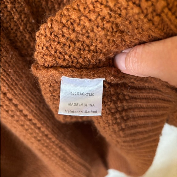 Merokeety Women's Warm Brown Long Sleeve Open Front Knit Cardigan Size Large - Picture 4 of 4